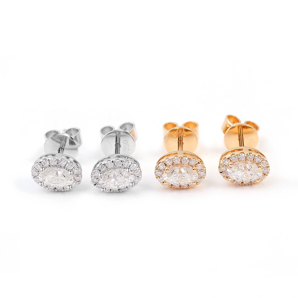 Engagement Mariage Pass Diamond Tester 14K Or blanc Luxury Luxur Boucles d'oreilles Femmes Moisanite Fashion Food Gift Orees Gift Oreads 1