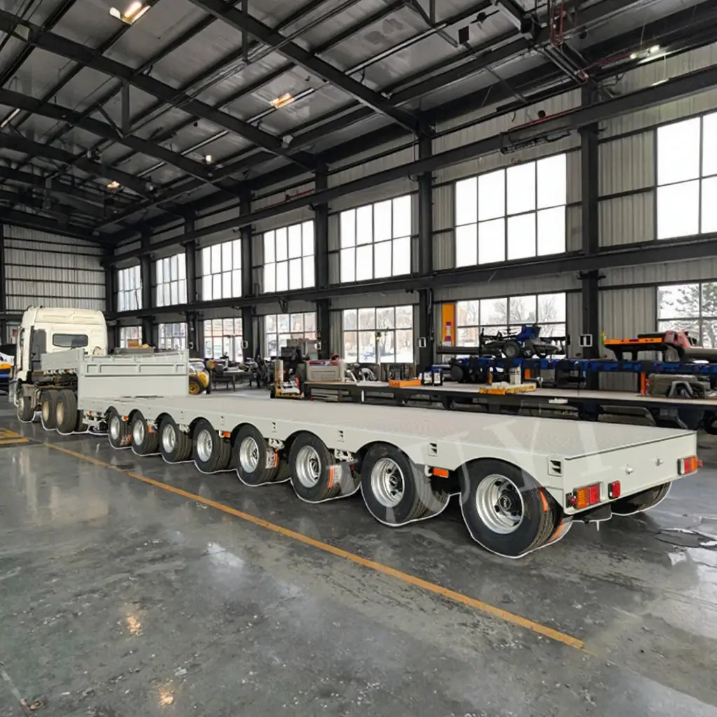 8-axle Hydraulic Retractable Low-bed Trailer 100-120 Tons 1