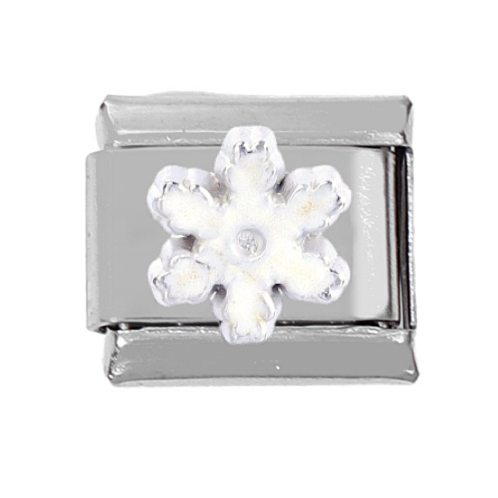 2024 Diy Personalized Shiny Classic Snowflake Rainbow 304 Stainless Steel Italian Charm Bracelet 9mm * 10mm Module 1
