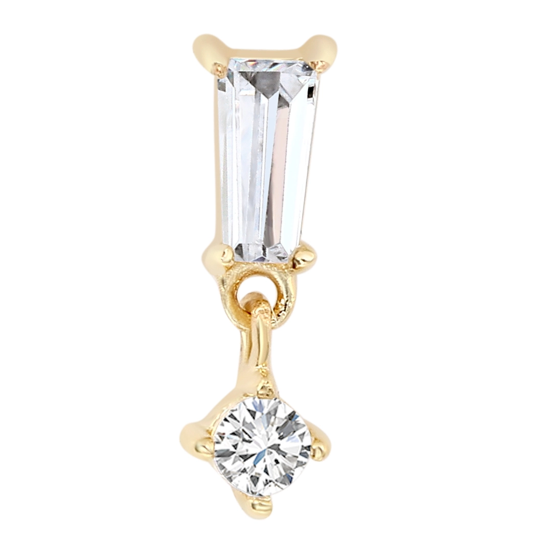 Eternal Metal 14k Solid Gold Threadless Push Pin Ends Coffin Shaped Piercing Jewelry 1