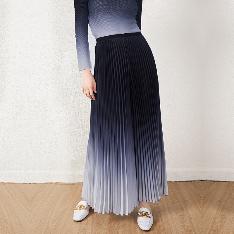 Meilleurs fabricants de pantalons plissés pour les marques Miyake Pantalons plissés grande taille pour femmes Pantalons plissés dégradés imprimés d&39;été Pantalons amples pour femmes <000000> Pantalons 11