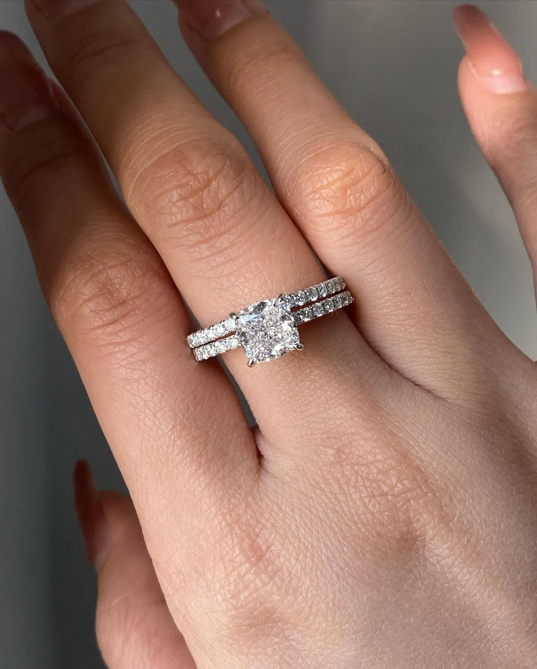 14k 18k Gold Engagement 4.25mm Def Vvs Princess Cut Certified Lab Grown Lab Diamond Eternity Diamond Jewelry Ring 1