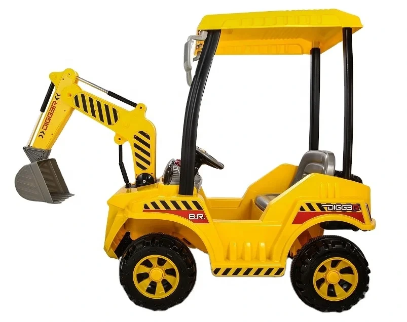 Les enfants R/c alimentés par batterie 12v montent sur un camion d'excavatrice avec des enfants de pelle de chargeur frontal montent sur une voiture jouet 1