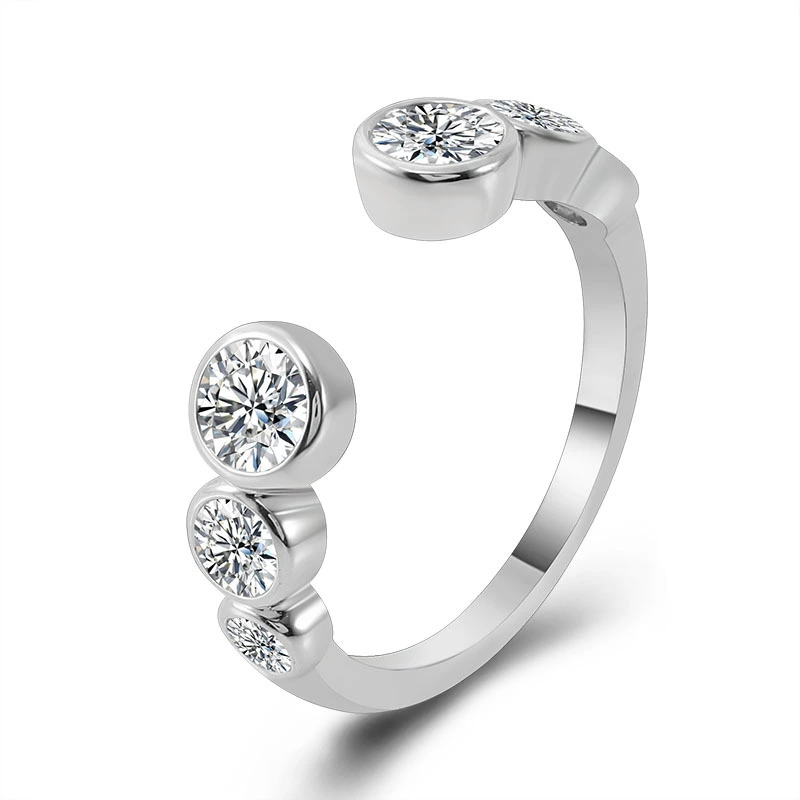 Anillo de oro puro de 14 quilates con moissanita de 3 quilates, para boda, compromiso, joyería fina, anillos de platino para eternidad. 1