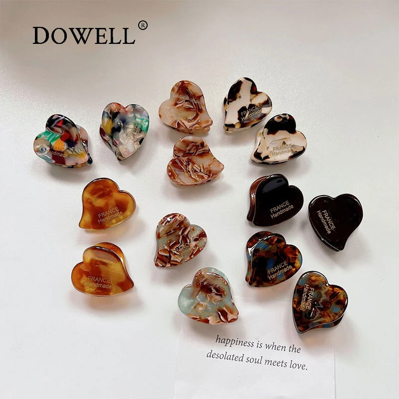 Dowell Gold Label Love Small Grab Clip Mini Acetate Hairpin Custom Hair Clips 1