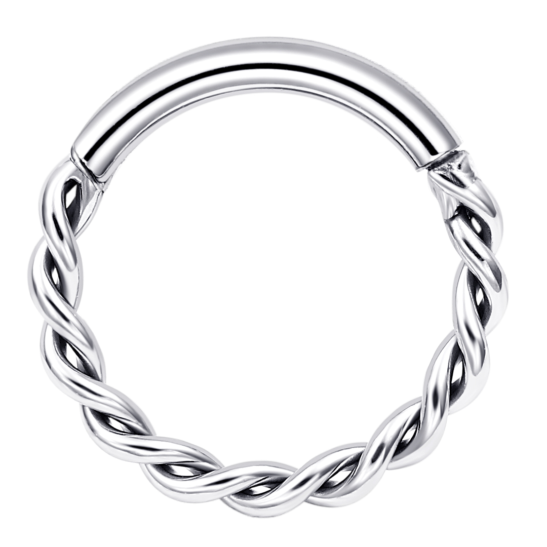 Eternal Metal Twisted Hoop Lip<000000>ear Piercing Navel<000000>nose Hinged Segment Clicker Ring Astm F136 Implant Grade Piercing Body Jewelry 6