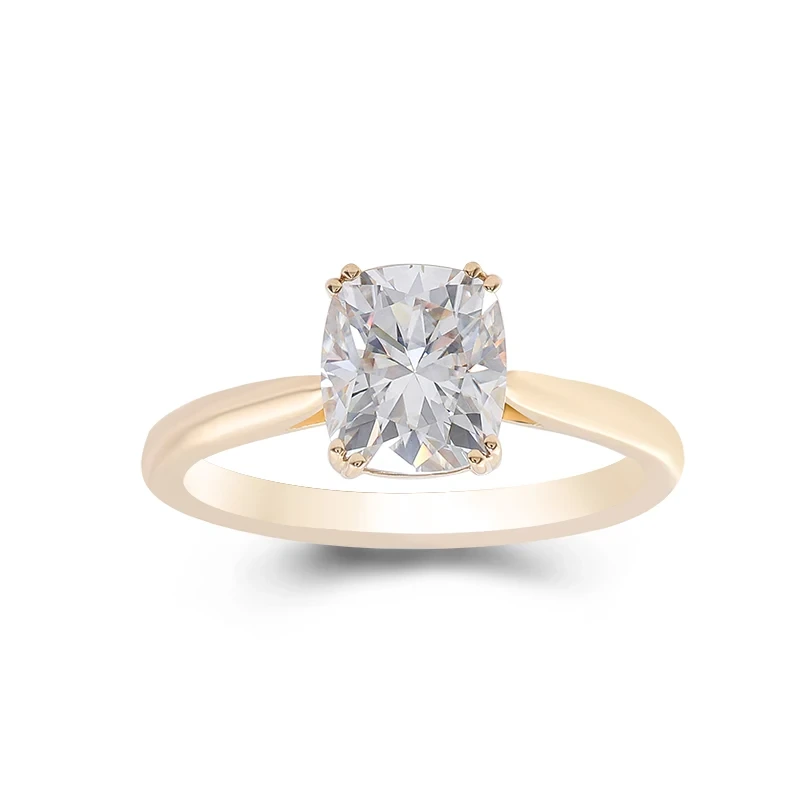 بروفانس جودة المجوهرات solitaire diamond 2.5carat وسادة ممدودة مقطوعة مويسانيت VVS1 حلقة الذهب 1