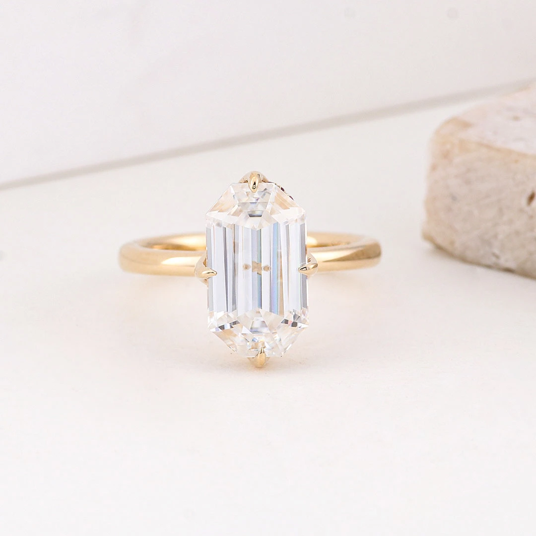 Provence Solid 10/14/18K GOLD GOR GRA معتمدة من الزمرد CUT 4CT MOISSANITE Diamond Engagement Ring 1