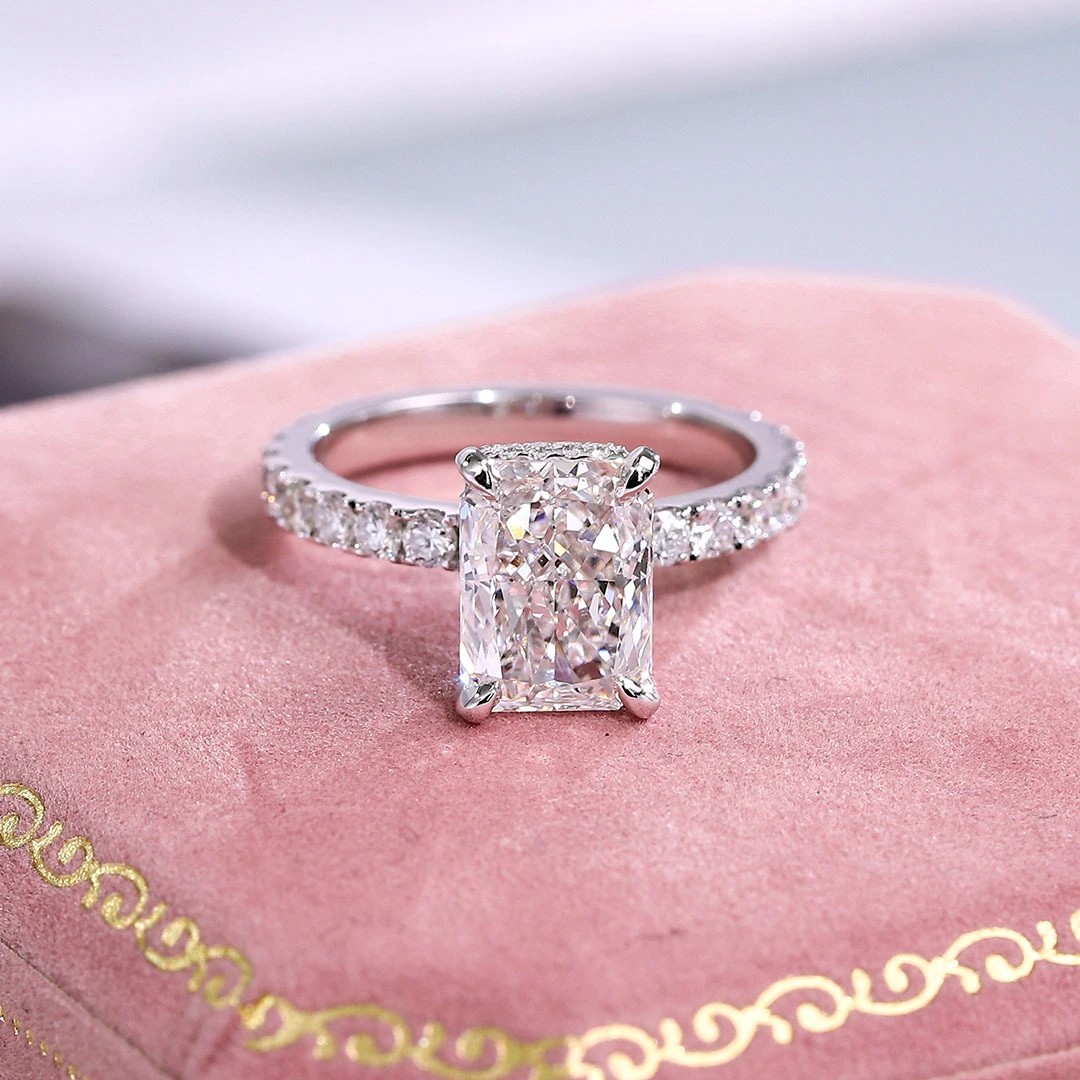 Igi Gia Certified Hpht Cvd Lab Grown Radiant Cut Diamond 3 Carats 14k Real Gold Jewelry Engagement Wedding For Women Ring 1