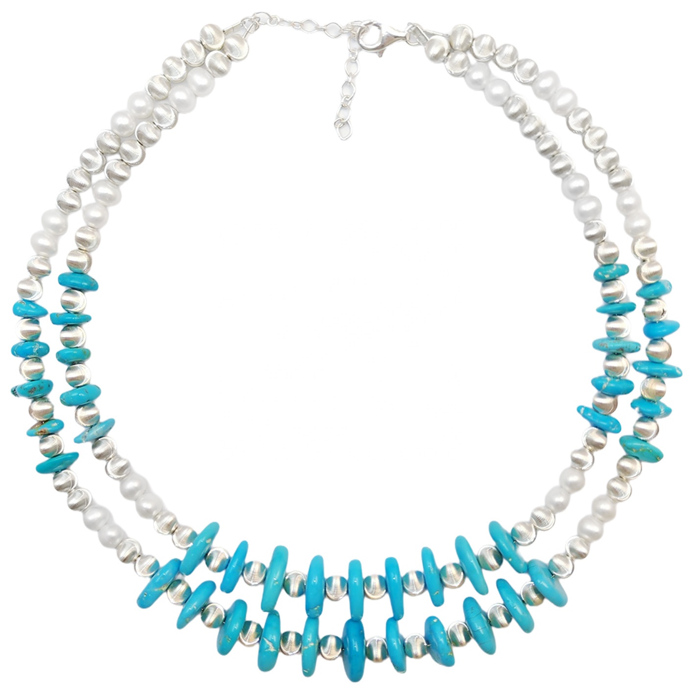 Abun Wuya Na Halitta Biyu Turquoise Ƙaunar Lu'ulu'u na Halitta <000000 8