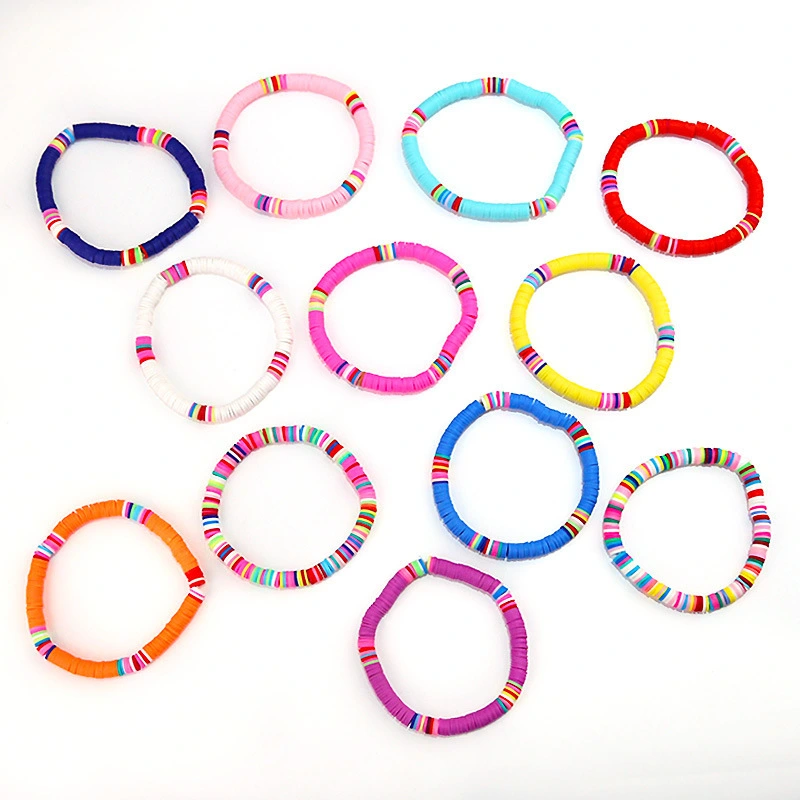 Vinyl Disc Rainbow Bracelet Soft Clay Trending Boho Jewelry Colorful Seed Beads Bracelets For Girl Woman 1