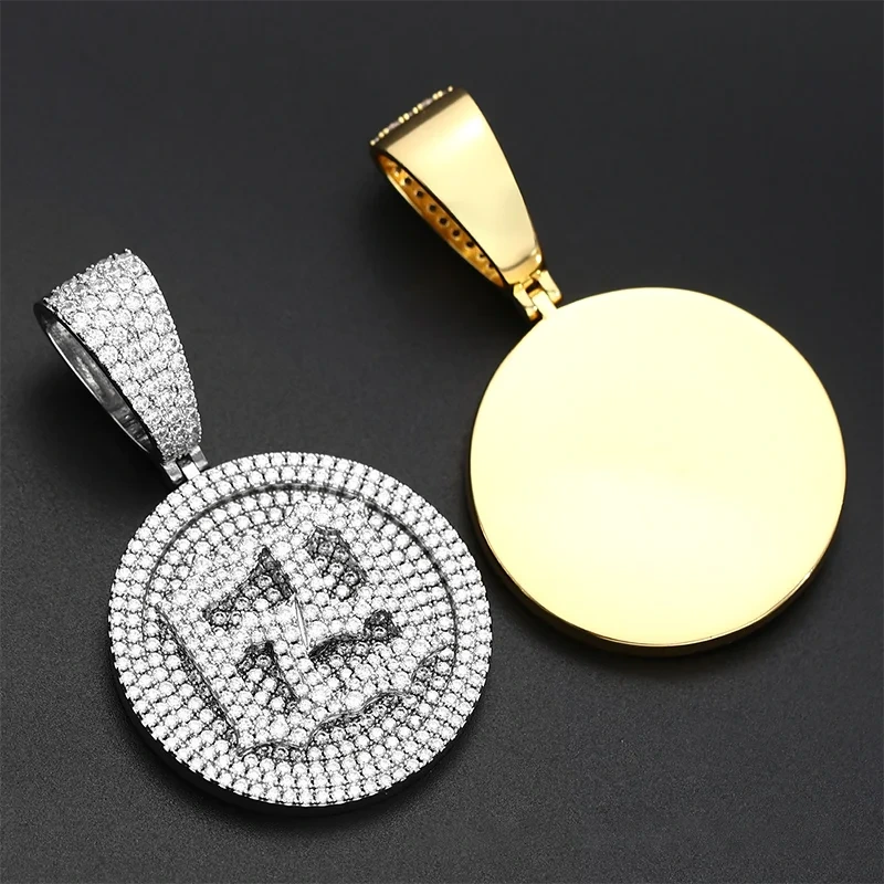 Provence Jewelry Hip Hop Performance Show-Anhänger mit rundem Moissanit-Stein im Brillantschliff aus 925er-Splitter 1