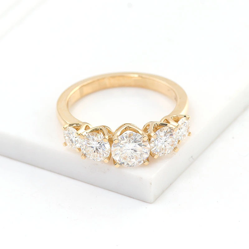 Provence Fashion Style 1 Carat Anneau de fiançailles de mariage 14k Jaune Gol 1