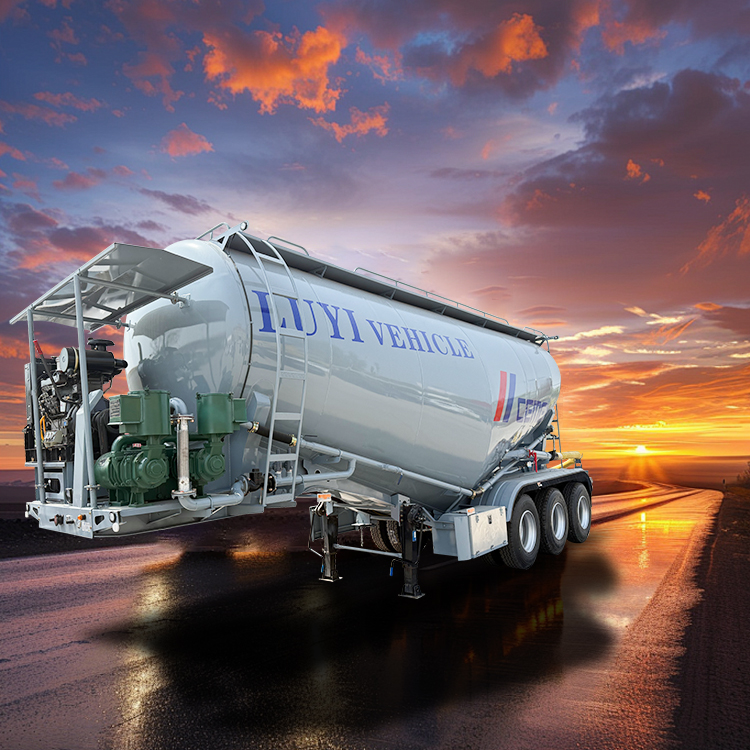 Transporte de cenizas volantes de cemento 40/42 CBM Powder Tank Railer 1