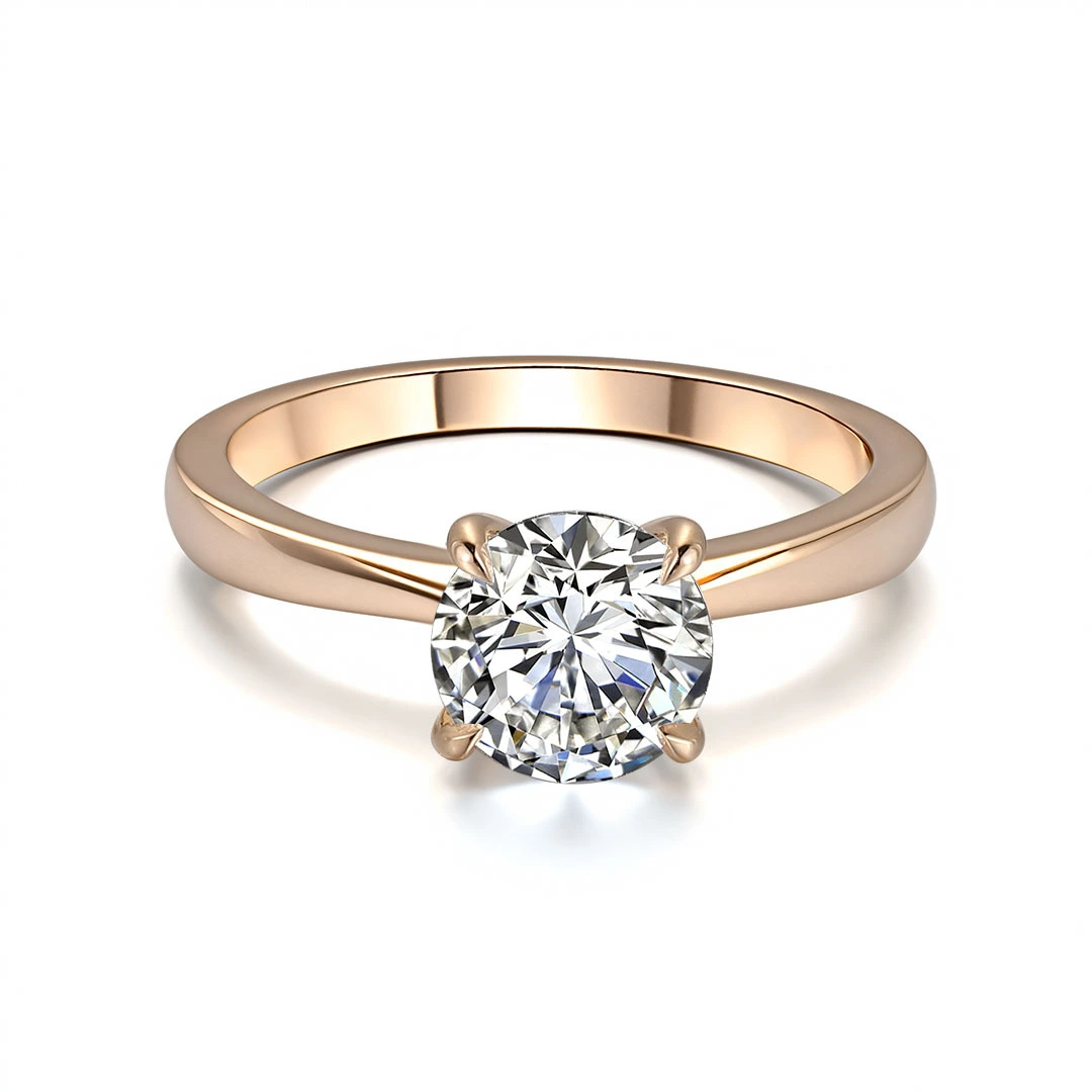 1.5 Carat Round Cut Lab Created Diamond Engagement Ring Diamond Solitaire Engagement Ring Promise Ring 14 K 18 K Gold Jewelry 1