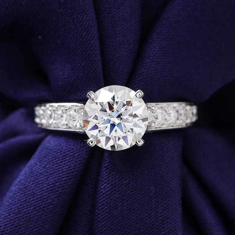 Provence Hot Sale Style classique 10k Anneau en or blanc def def Round Cut Moissanite Fine Bijoux Ring pour l'amant 1