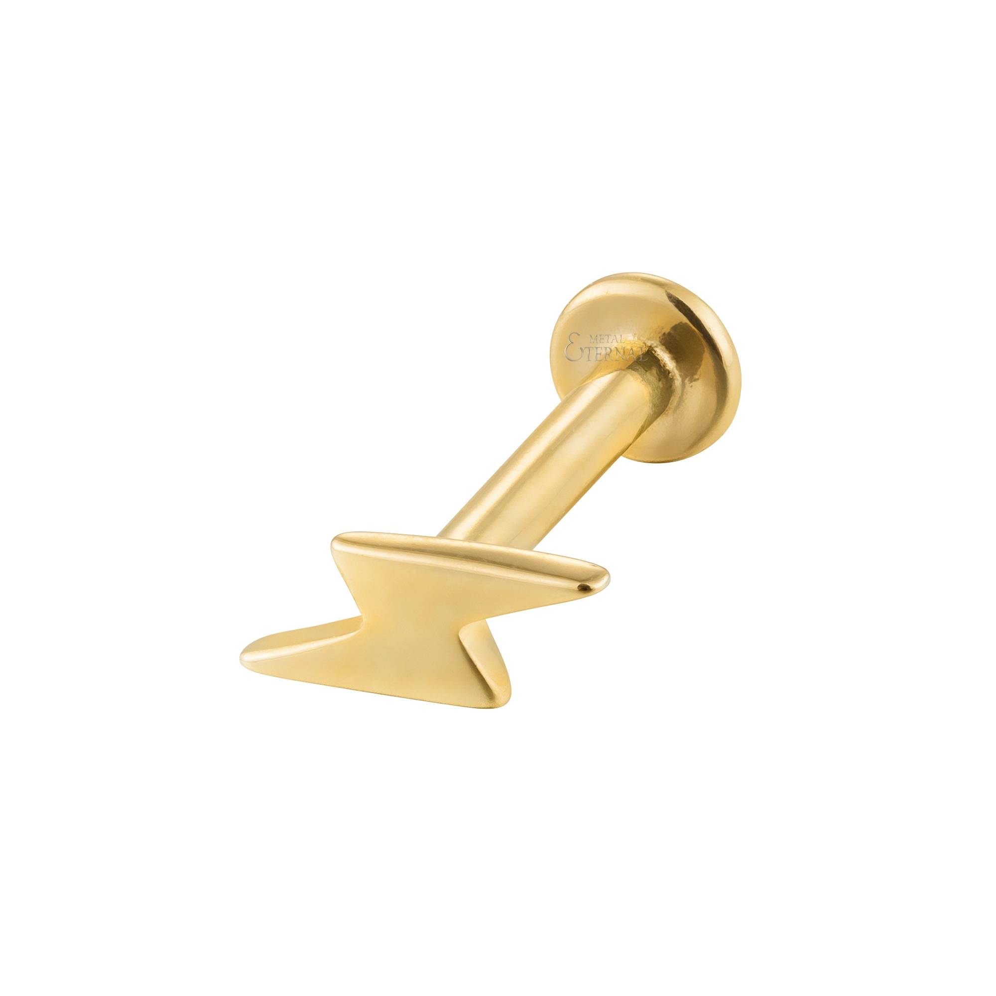 Eternal Metal 14k Gold Piercing Lightning Internally Threaded Top Labret Jewelry Piercing Jewelry 1
