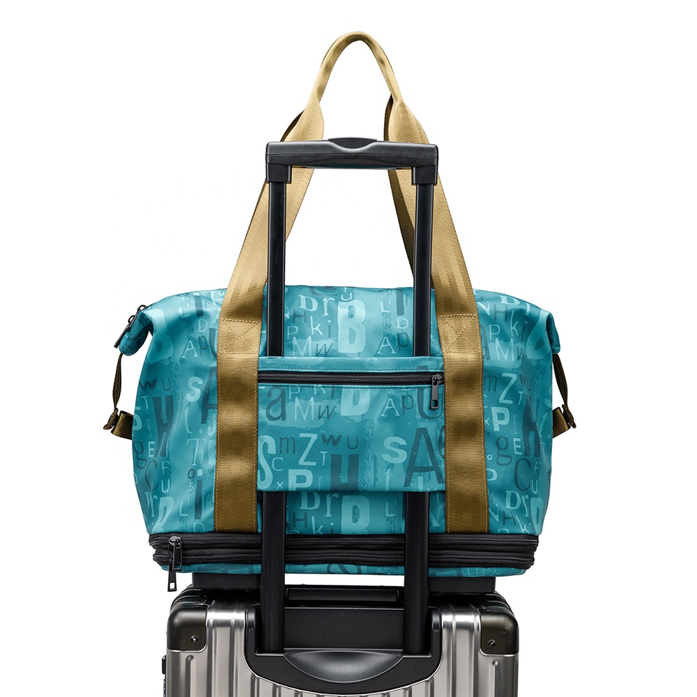With Double Layer Extension Wheeled Travel Luggage Bags Weekender Travel Tote 6