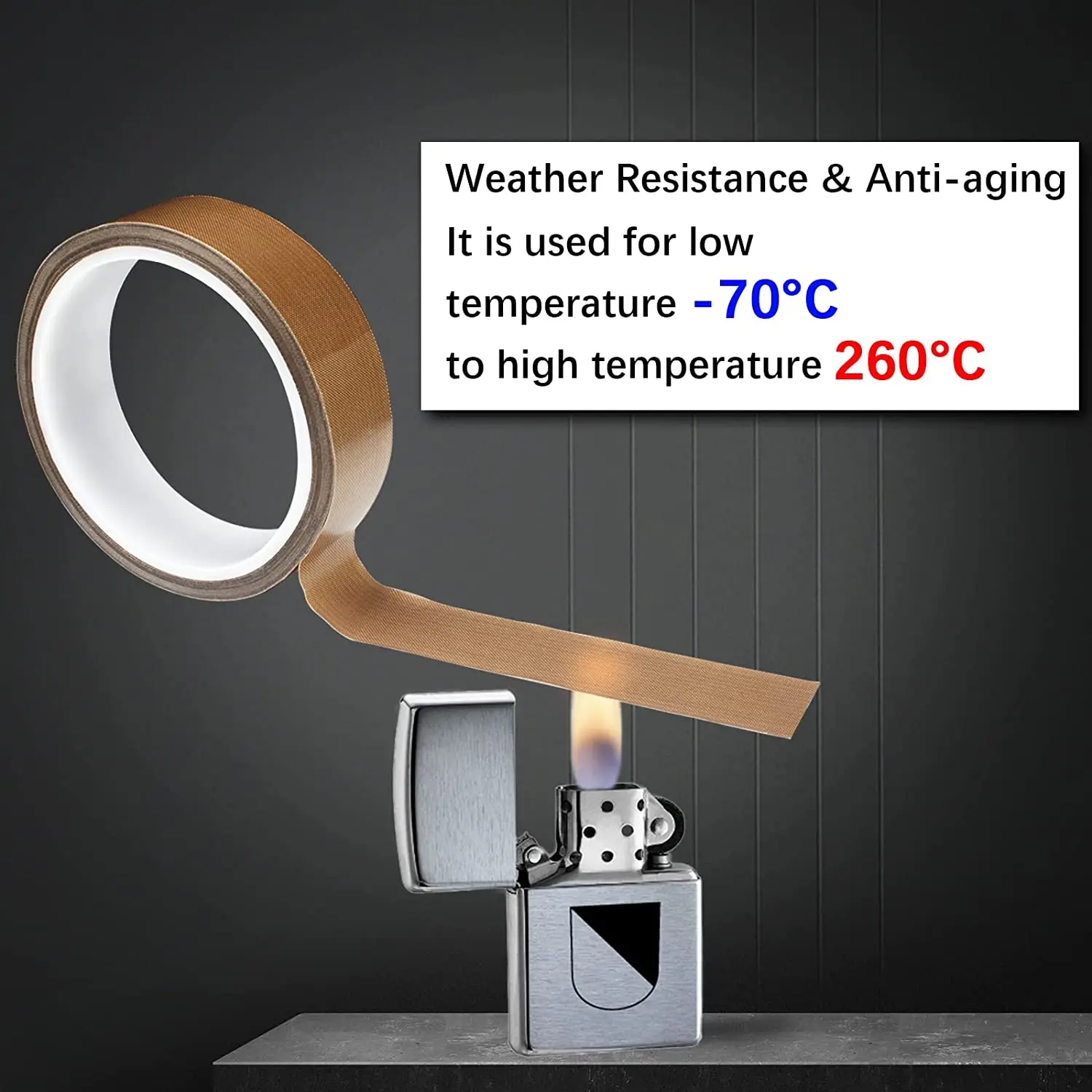 Rolo de fita adesiva de fibra de vidro PTFE de alta temperatura 5