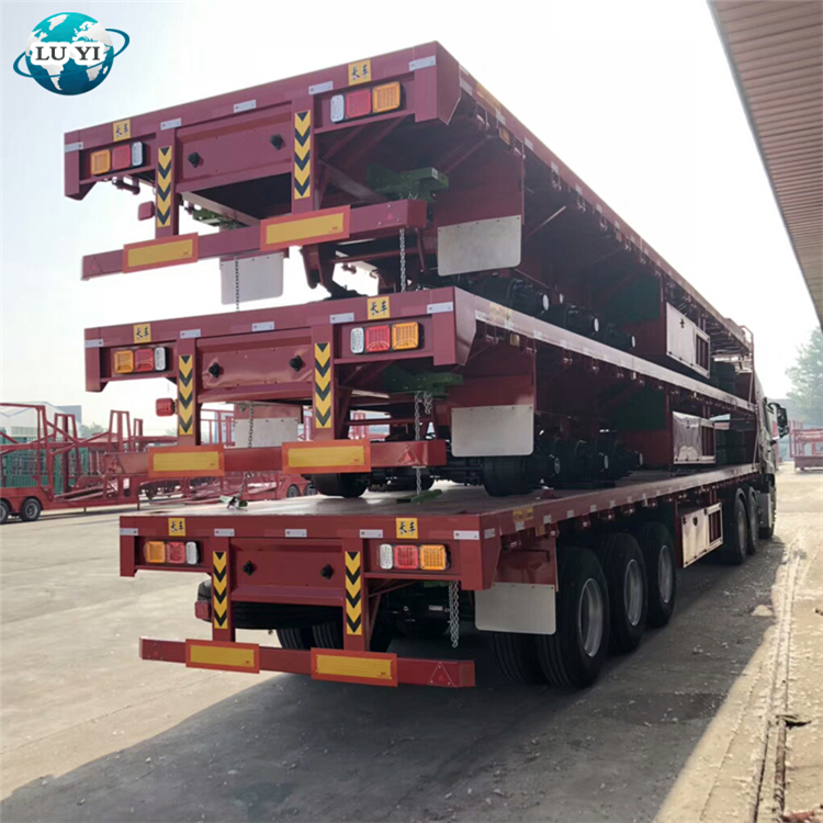 30 Ton 40ft/50ft 3-Axle Flatbed semi-trailer w/ Container Locks 6