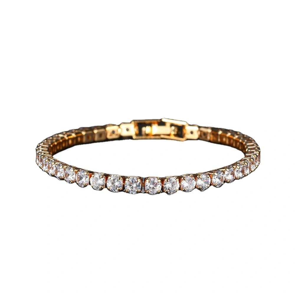 Gold Plated 4mm Cubic Zirconia Classic Tennis Bracelet | Gold Bracelets For Women | Size 6.5-7.5 Inch Jewelry 1