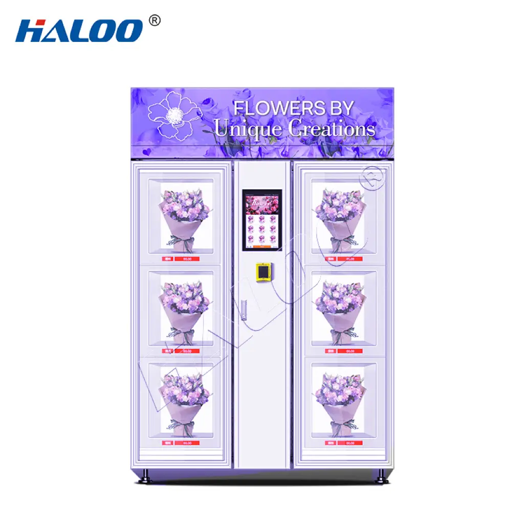 Haloo Vending Machine Manufacturer Smart Touch Screen Automatic Fresh Flower Vending Machine With Cooling System 1