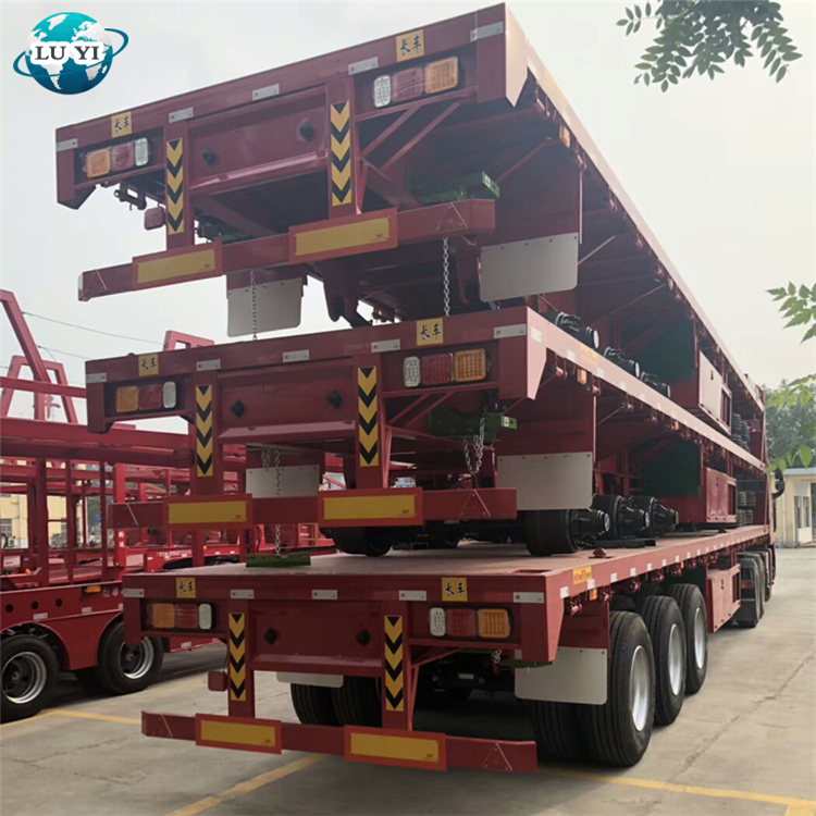 30 Ton 40ft/50ft 3-Axle Flatbed semi-trailer w/ Container Locks 5