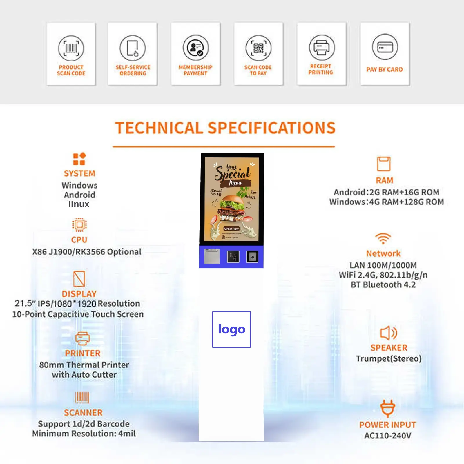 Self Service Ticketing Kiosk Metal Case by E-Star 3