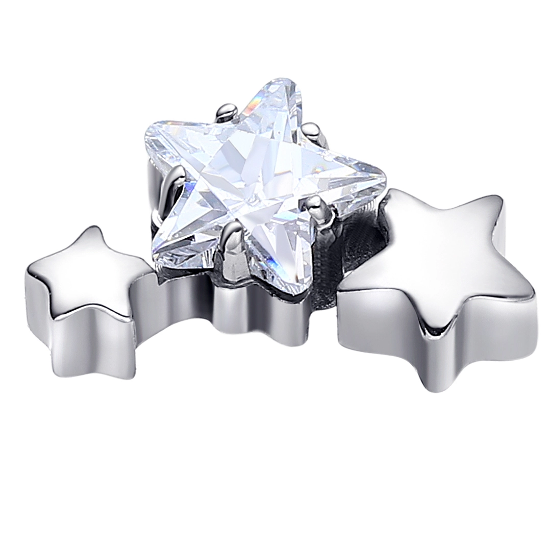 Eternal Metal Astm F136 Titanium Star Shape Top With 5a Clear Zircon Flat Helix Internally Threaded Labret Piercing Jewelry 1