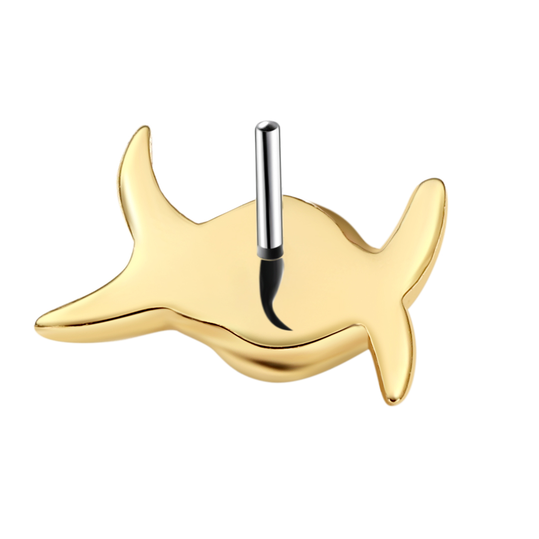 Eternal Metal 14k Solid Yellow Gold Entangled Wind Nose<000000>earring Piercing Tragus Jewelry Threadless Push In Ends Tops 9