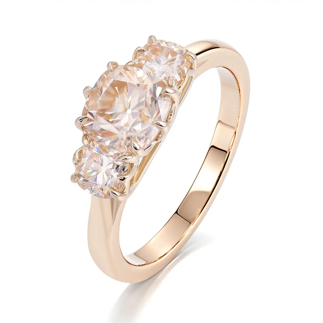 Custom High Quality 14k Solid Real Gold Vvs Moissanite Diamond Rings Cushion Cut Rings For Women Men Jewelry 1