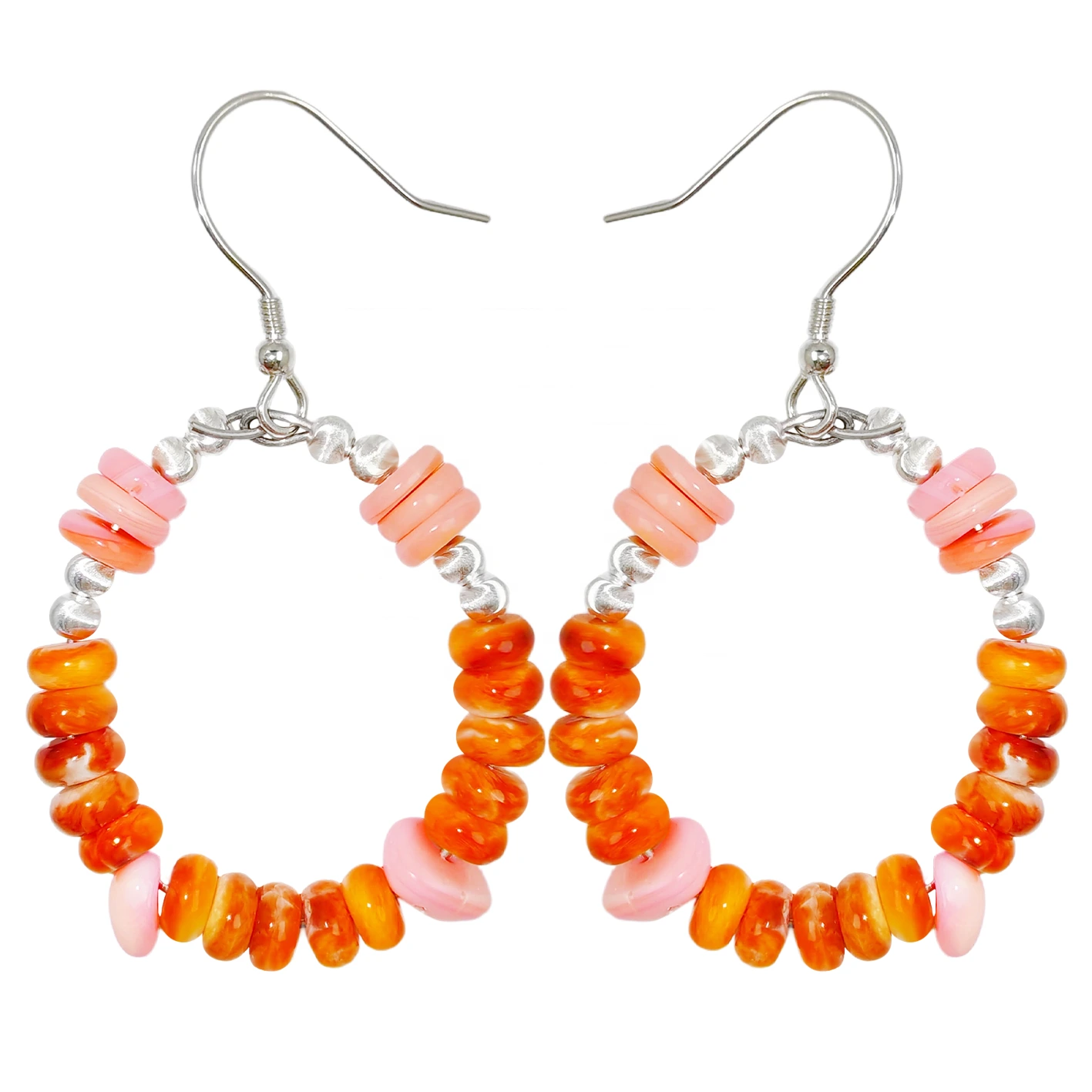 These Unique Earrings Combine Orange Spiny Oyster And S925 Silver Beads Ingeniously Swaying Gracefully 1