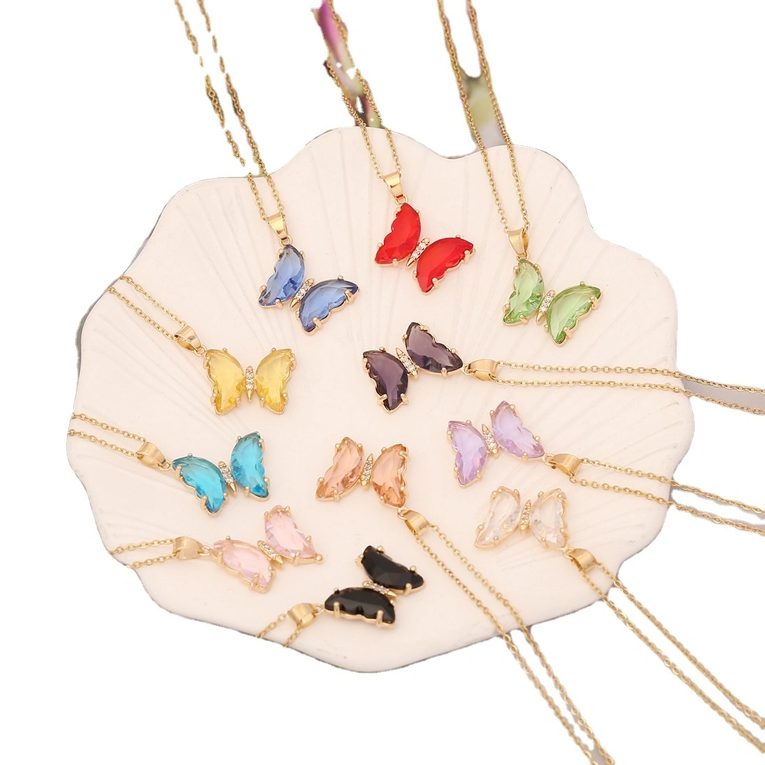 Multicolor Butterfly Necklace Fashionable Stainless Steel Necklace Accessories Instagram Style Trendy Collar Chain 1