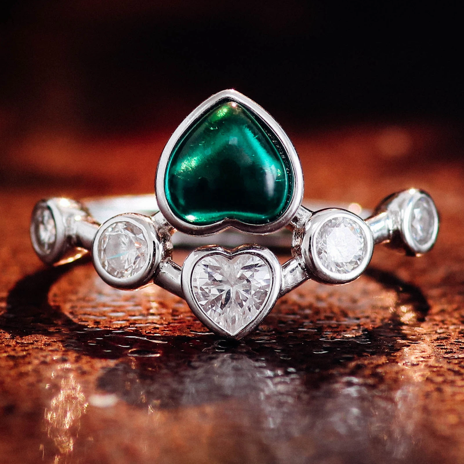 Custom Design Emerald Stone Price Lab Emerald Engagement Ring 18k Gold 1