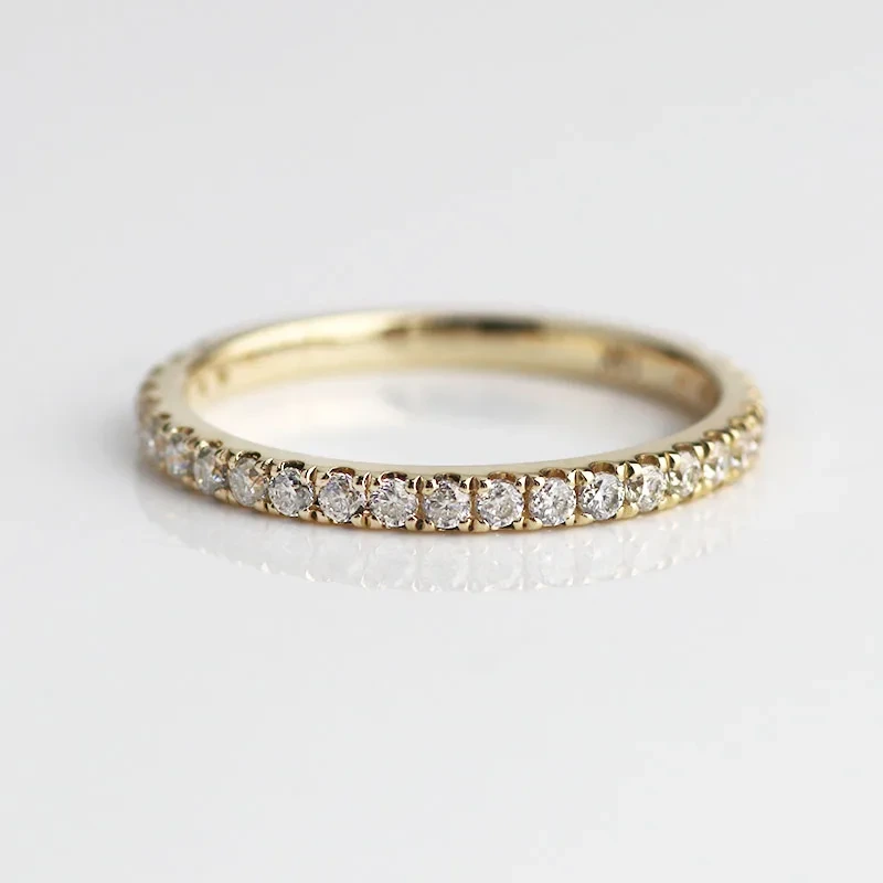 Simple Design 14k/18k Yellow Gold Moissanite Wedding Ring 1