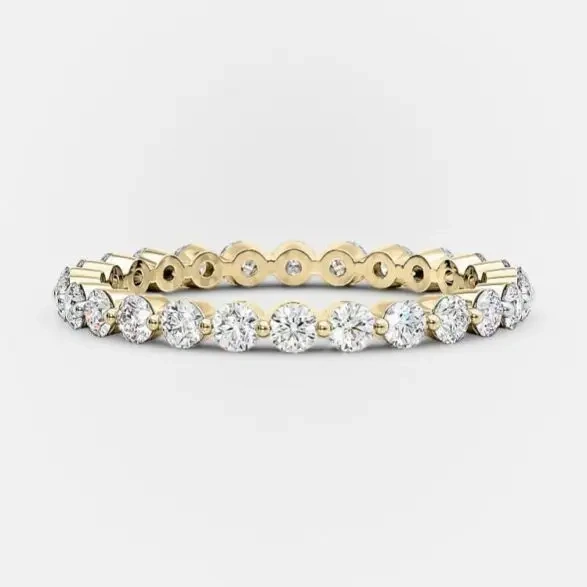 1cttw Andromeda Round Brilliant Lab Diamond Def Wedding Band 14k Bubble Eternity Band 1