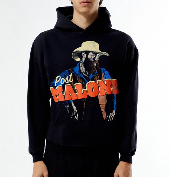 Custom Men's 100% Cotton Heavy Weight Luxury Quality Printing Oversized Streetwear Pullover Hoodies For Men 1