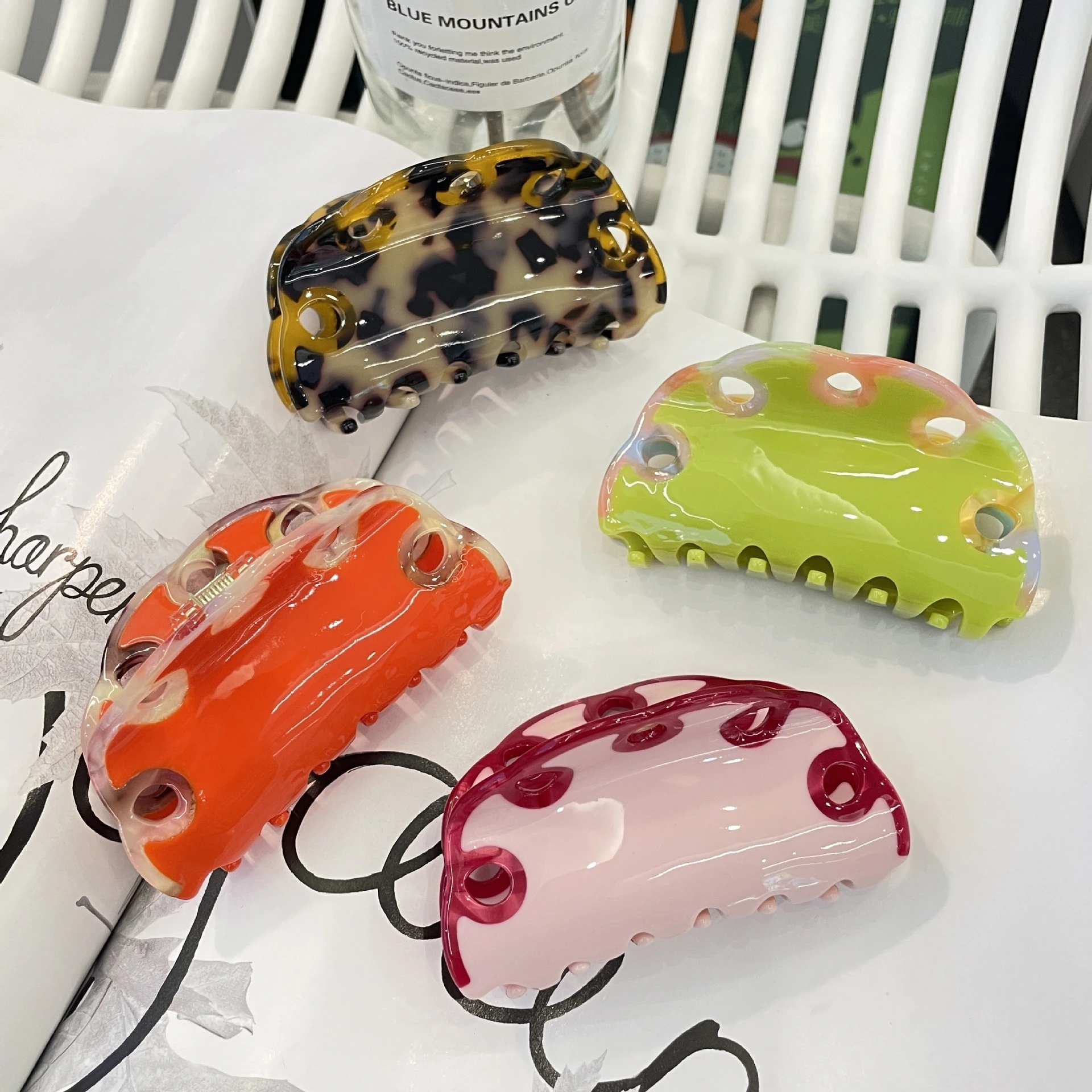 Dowell – griffes de cheveux écologiques en acétate, nouveau Design de Style mode coréen, motif creux 1