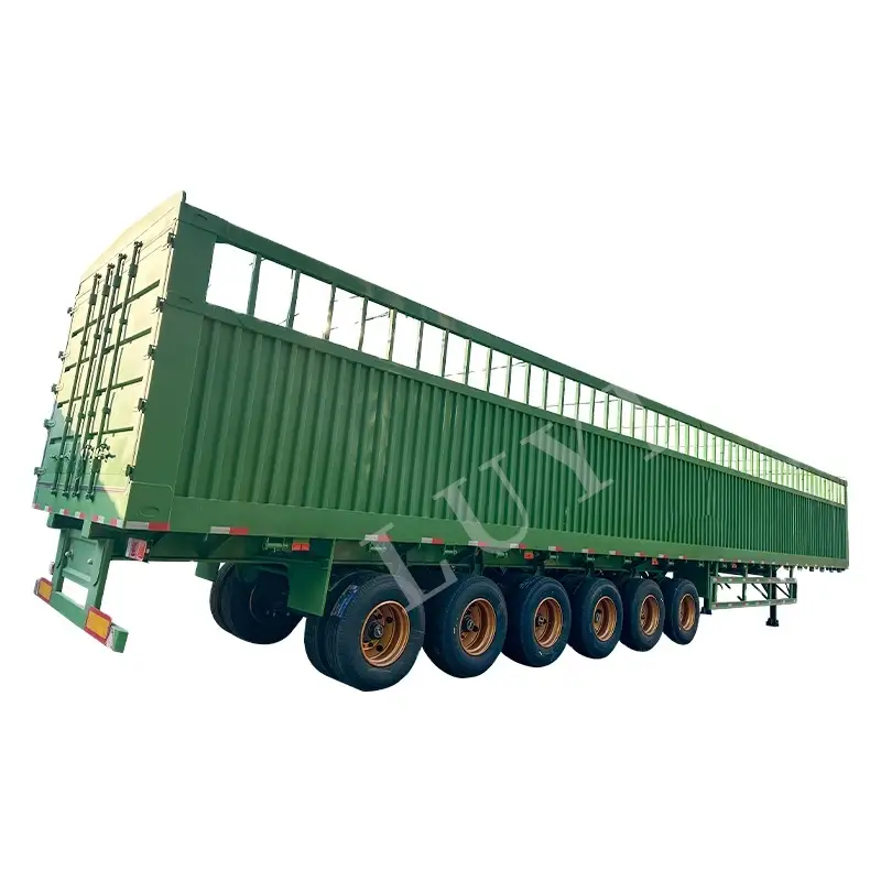 6 محاور 80ton 40ft من نوع السياج نصف المقطورة 1