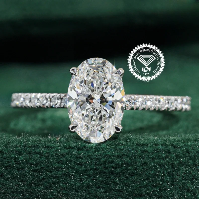 Bague de fiançailles/de mariage en or 10 carats avec diamant ovale de 2,5 ct D/vs1, bijouterie fine, offre spéciale 1