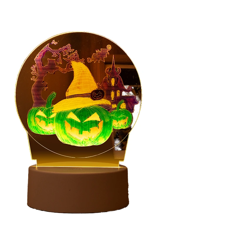 Gl-cy33 Guangli Three-color Pumpkin Wizard Acrylic Base Diy Painted Night Light 1