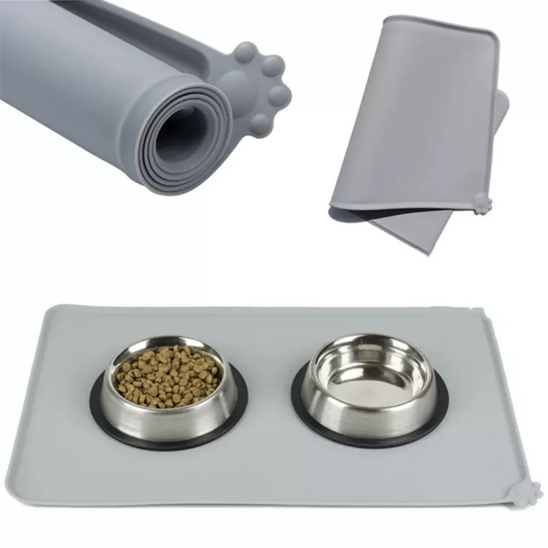 Tapis pour animaux de compagnie imperméable de qualité alimentaire en gros d'usine facile à nettoyer avec tapis de bol en Silicone pour chiens chats-Xinchen 1