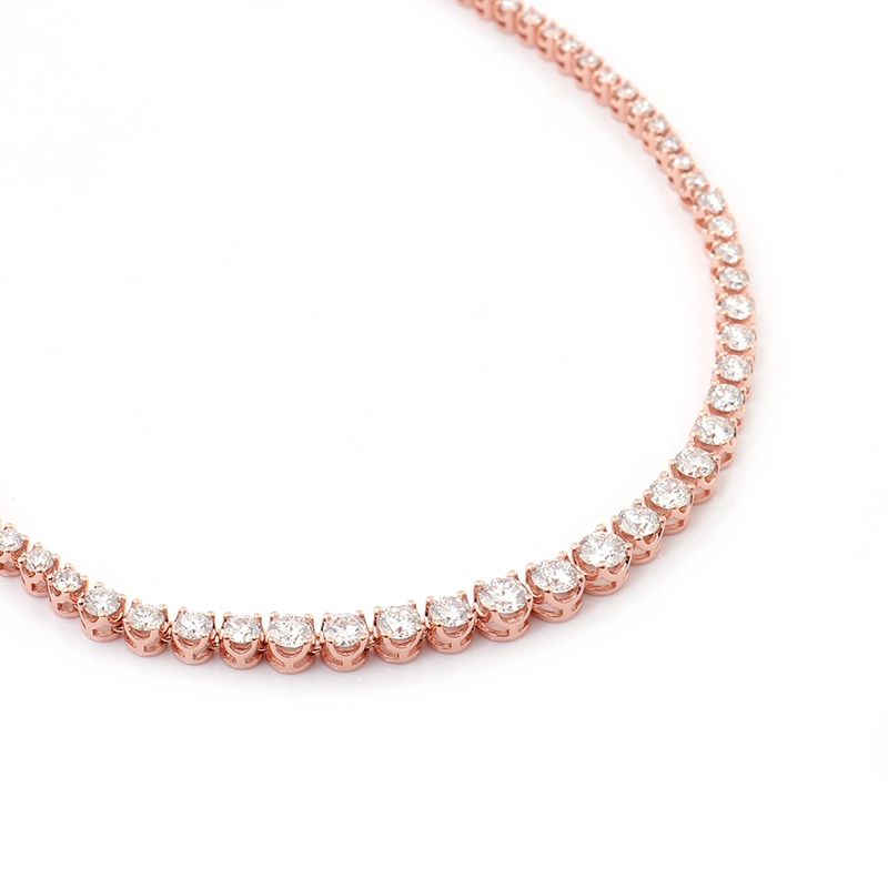Sliver 3mm Moissanite Tennis Necklace Eternity Tennis Chain 14k White Gold Women Design Necklace Gift 1