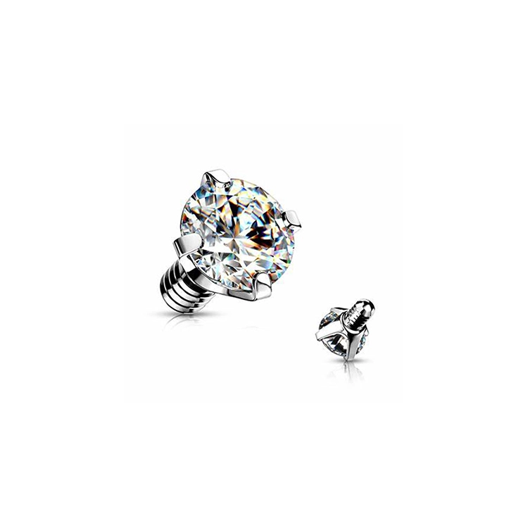 Threaded Gem Labret Lip Push In Ends Body Jewelry Eternal Metal Implant Grade Astm F136 Titanium Qingdao Romantic Unisex Round 1