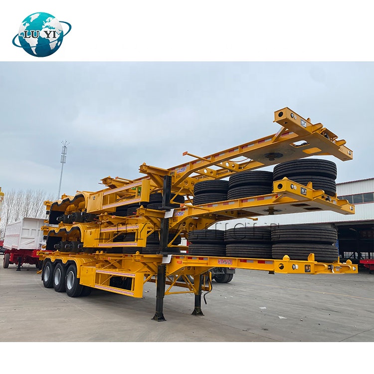 3-Axle 40ftContainer Shipping Skeleton Semi Trailer Gooseneck Design 6