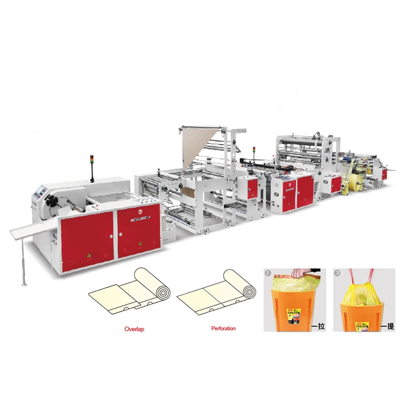 1000Pg+Or Fully Automatic Draw Tape Garbage Bag Making Machine For Overlap Perforation Bag On Roll Without Core 1