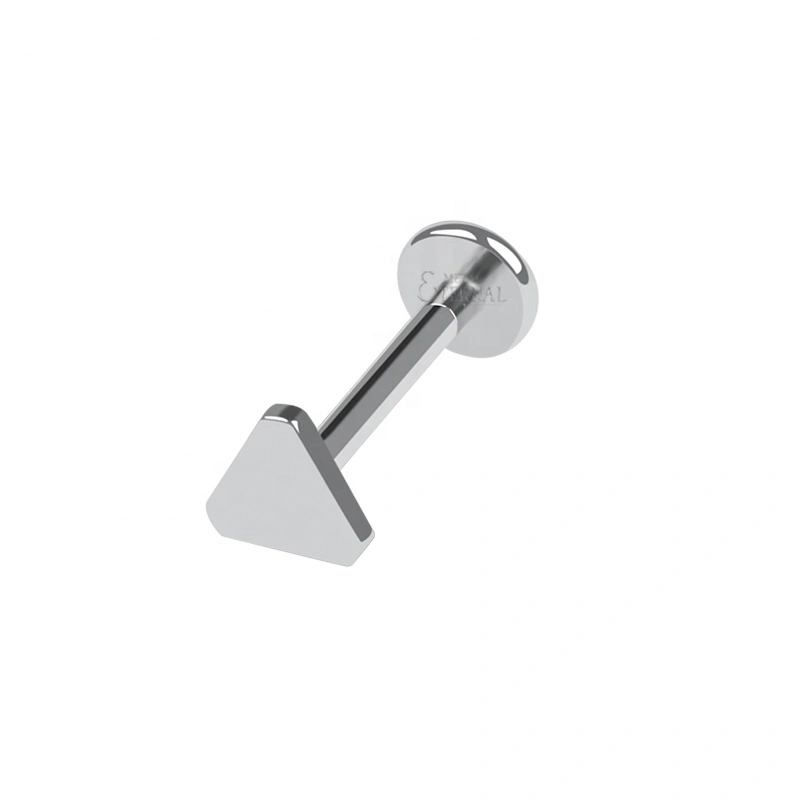 Eternal Metal Astm F136 Titanium Triangle Shape Top Internally Threaded Labret Studs Piercing Jewelry 1