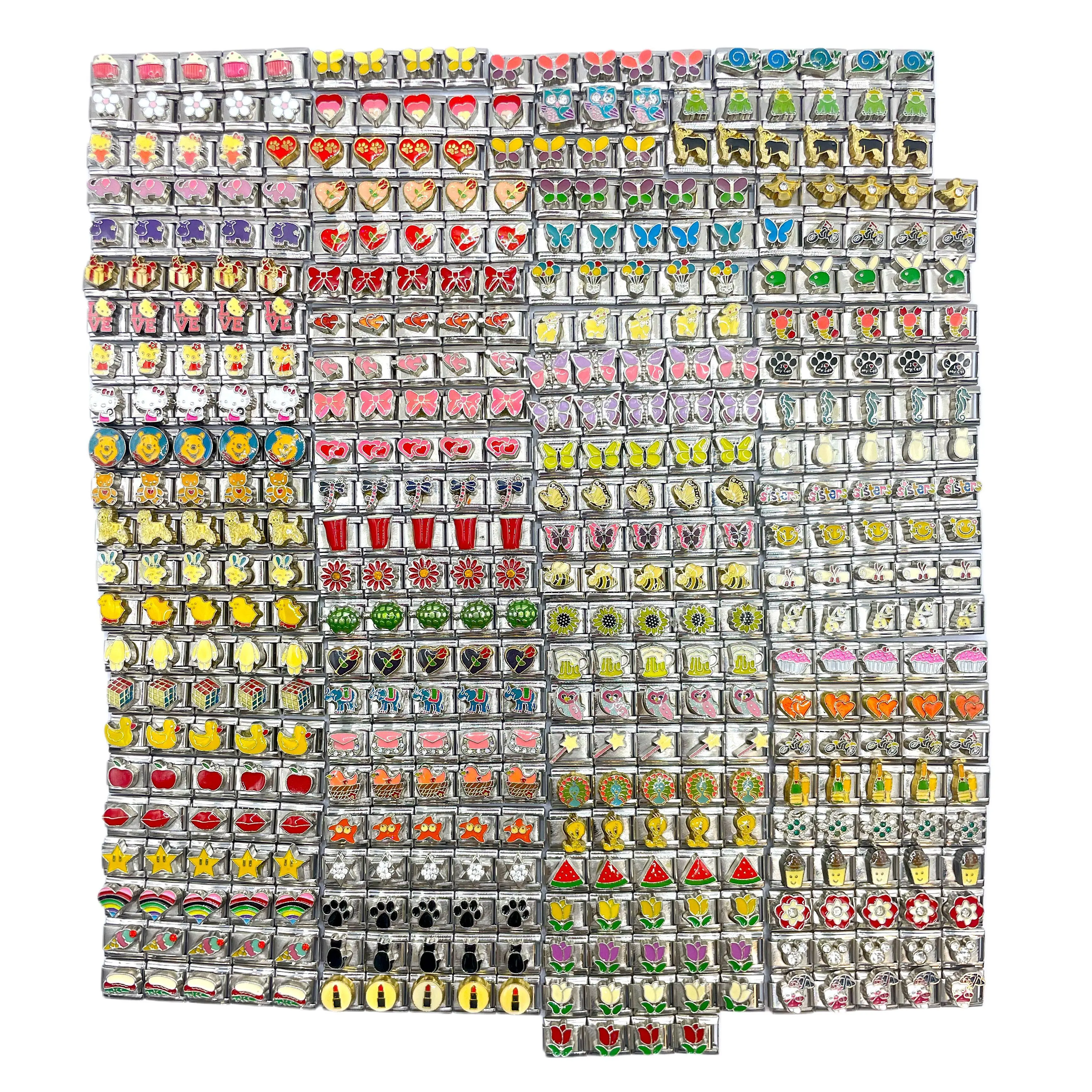 2024 Diy Personalized Shiny Classic Rubik's Cube 304 Stainless Steel Italian Charm Bracelet 9mm * 10mm Module 1