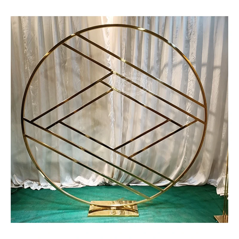 Customizable Shape Wedding Metal Gold Stainless Steel Round Backdrop Frame Stand For Wedding Event Decorations 1