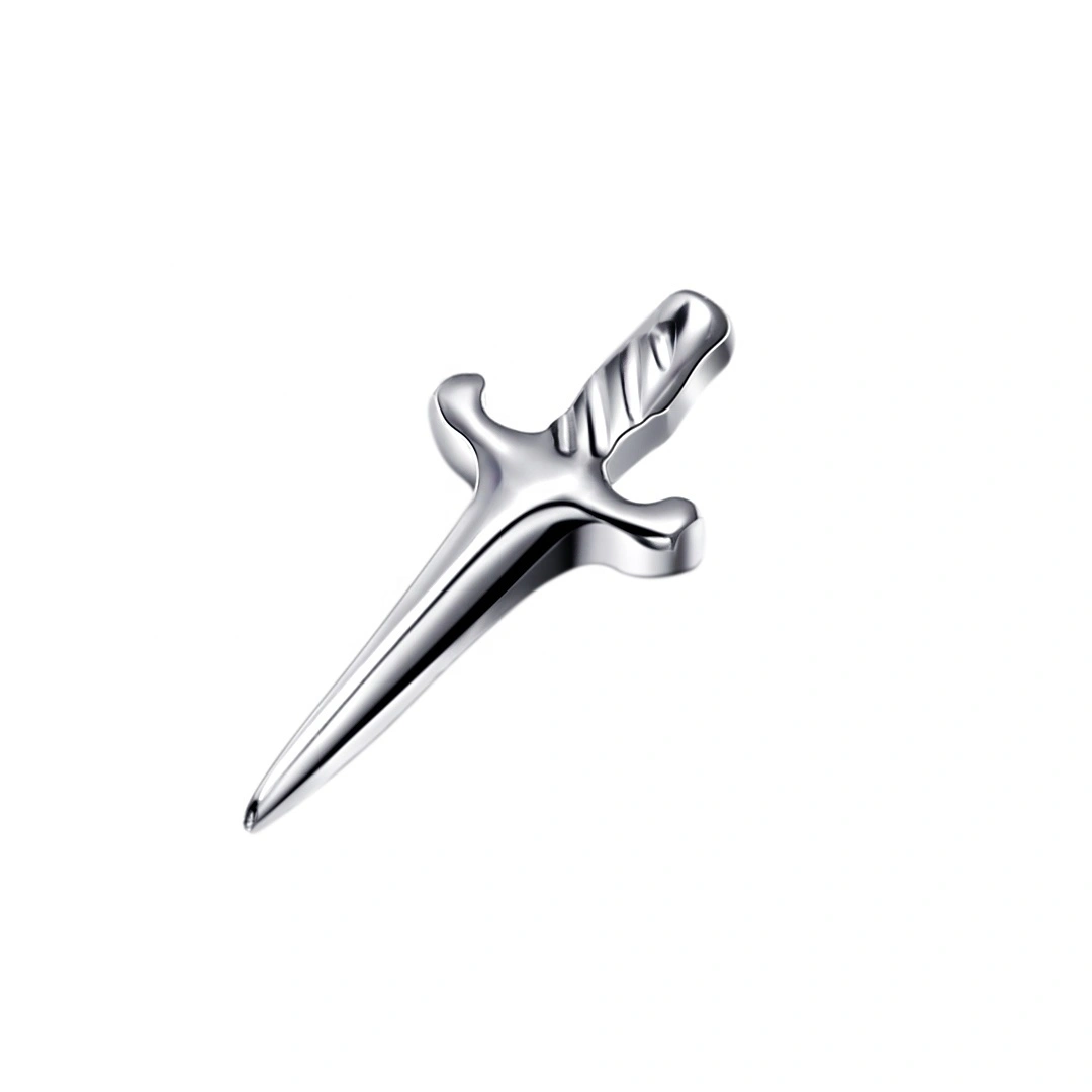 Eternal Metal Implant Grade Titanium Sword Shaped Internally Threaded Tops Labret Studs 1